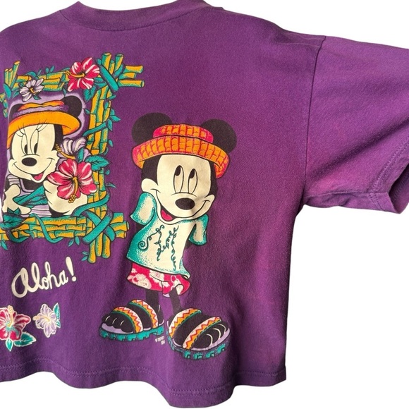 Vintage tropical Mickey Mouse crop top islander Minnie mouse retro shirt 80s 90s - Picture 7 of 16